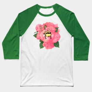 Honeybee in Rose Baseball T-Shirt